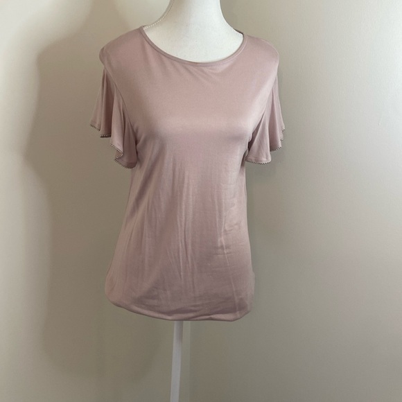 NWT TED BAKER T SHIRT WITH FRILL SLEEVES - Picture 1 of 5